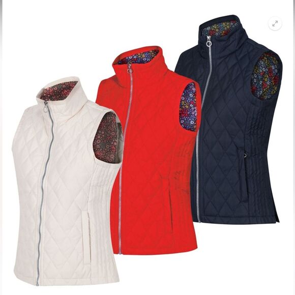 Regatta Charna Quilted Vest Womens Size S Navy Floral Insulated Bodywarmer Gorp - Picture 2 of 16